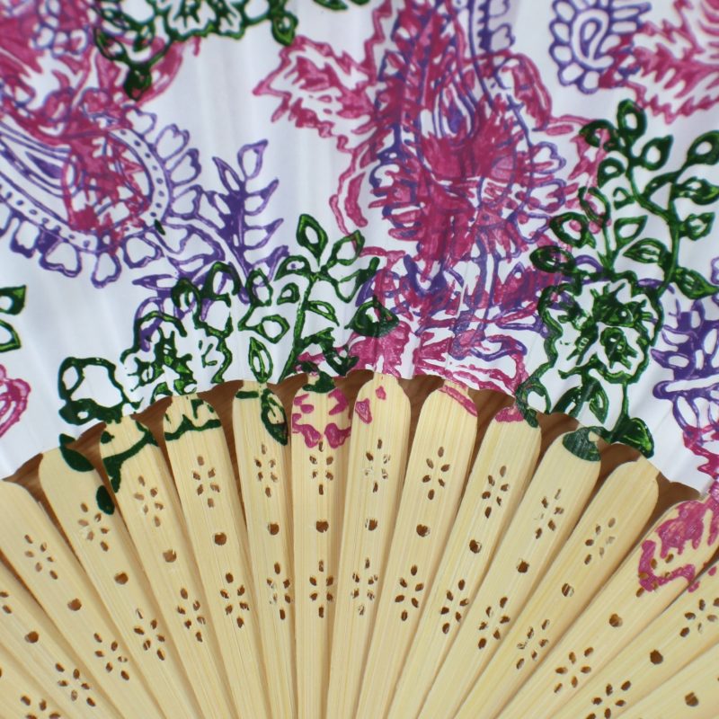 Fächer im Ausseerland Stil (Rosa, Grün und Lila)
