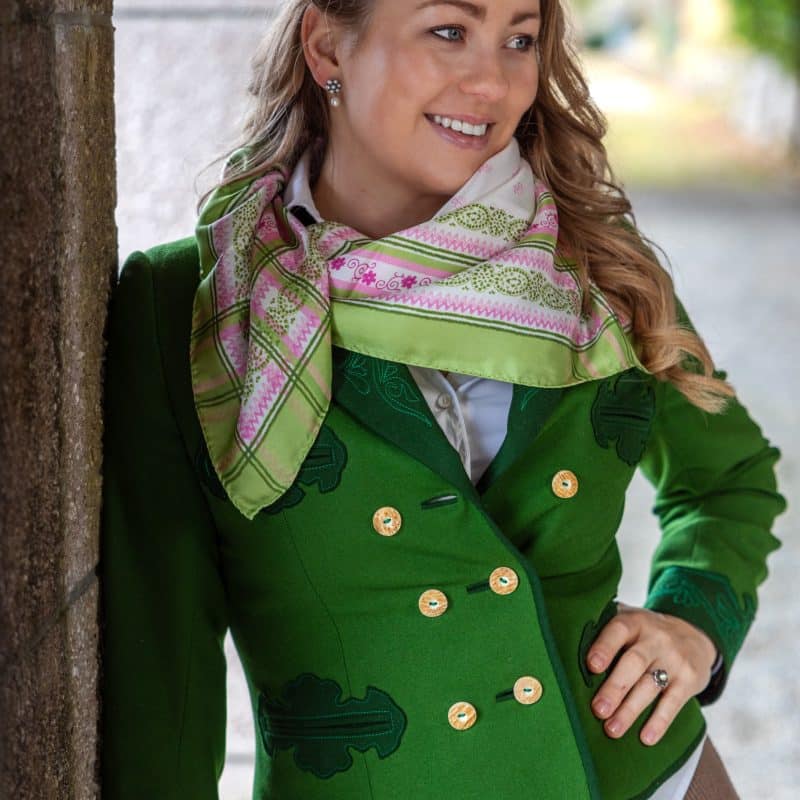 Seidentuch Klara Grün Rosa